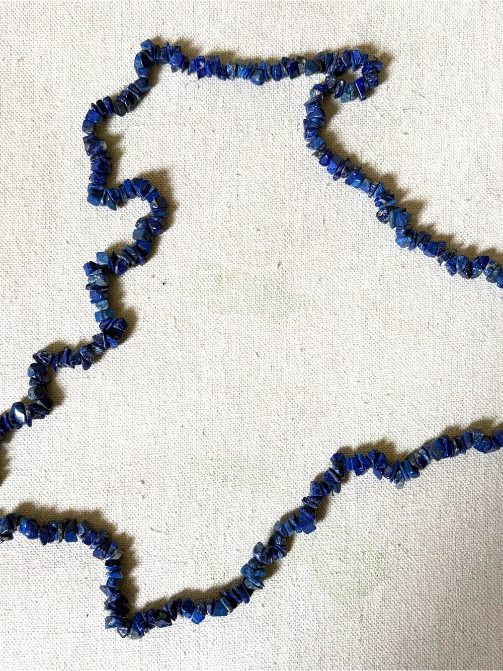Deep Blue Lapis Lazuli Chip Bead Necklace